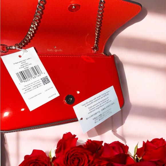 Kate Spade Bridget Patent Mini Crossbody in Glossy bright red. - Picture 3 of 6
